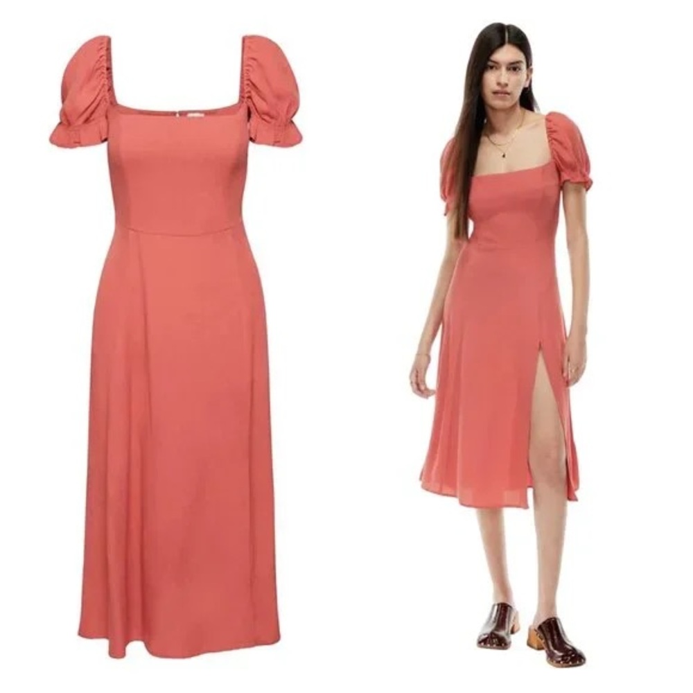 Aritzia Wilfred Fannie dress in burnt sienna